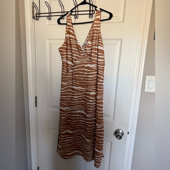 a new day Dresses & Skirts - A New Day Brown and White Striped Dress